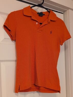 Ralph Lauren Orange Polo with Virginia Tech Patch